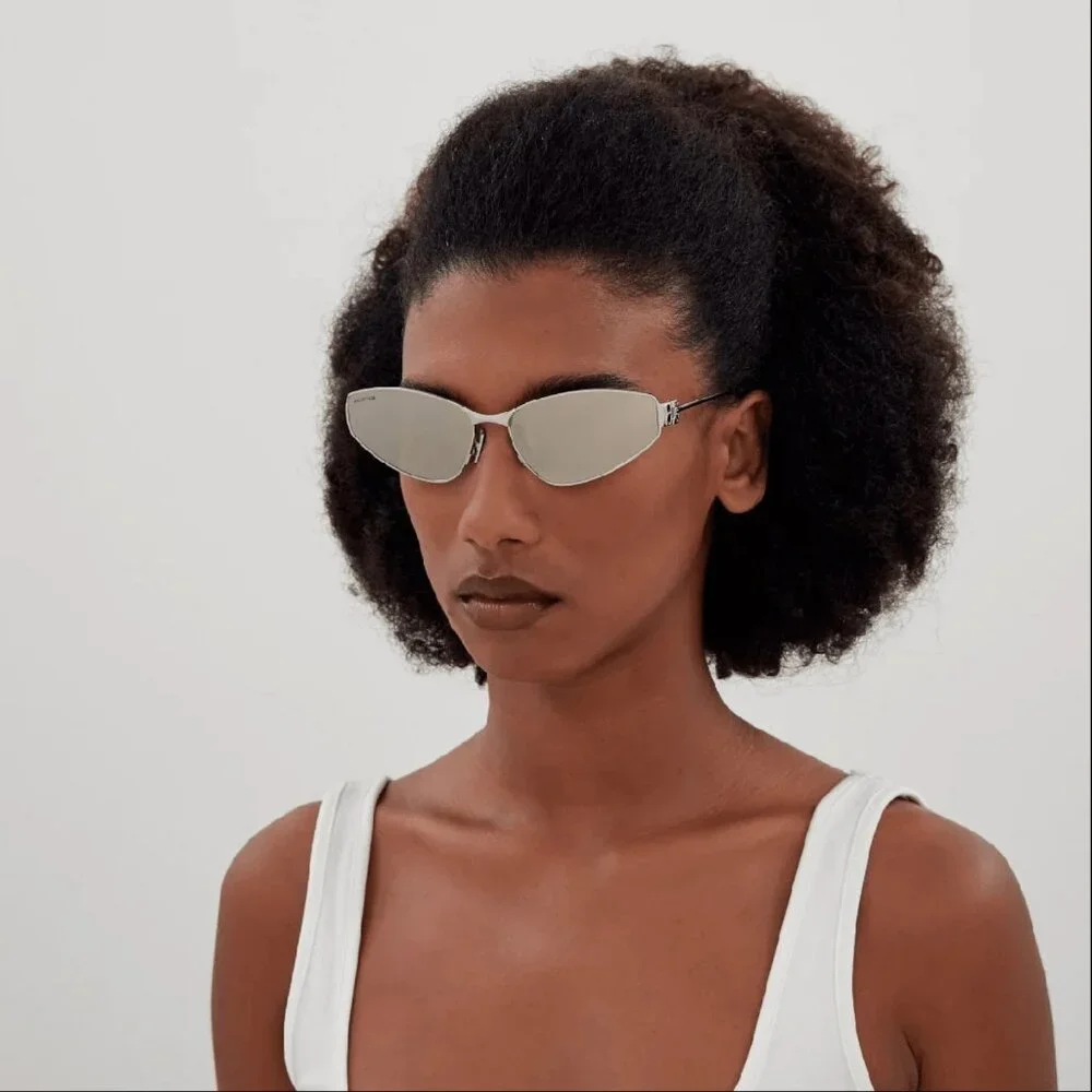 NEW BALENCIAGA SUNGLASSES SILVER UNISEX EYEWEAR BALENCIAGA BB0335S 006